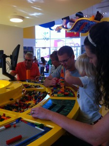 Playing at the lego story on our "day off."