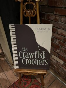 Live music at Tiana's Place, provided by the Crawfish Crooners
